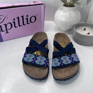 Papillio by Birkenstock Cosma Aztec Dark Blue Sandal 323363 Women 5 NWB Narrow